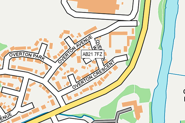 AB21 7FZ map - OS OpenMap – Local (Ordnance Survey)