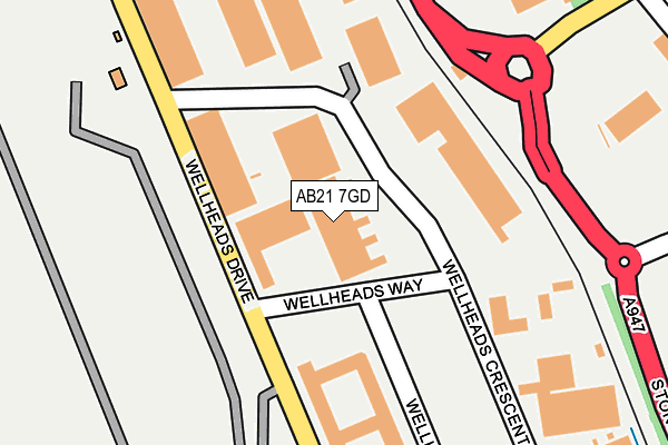AB21 7GD map - OS OpenMap – Local (Ordnance Survey)