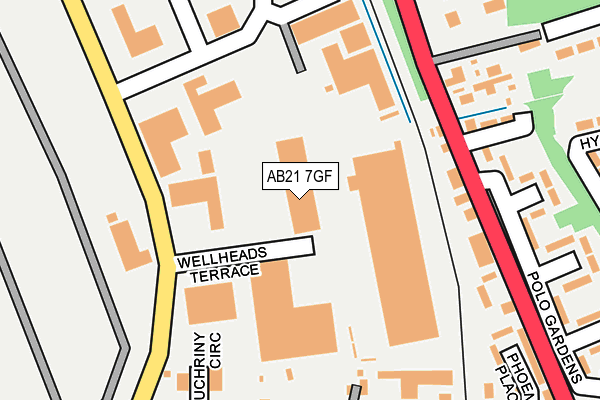 AB21 7GF map - OS OpenMap – Local (Ordnance Survey)
