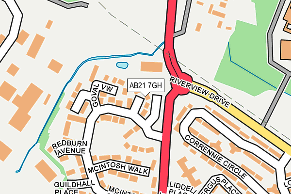 AB21 7GH map - OS OpenMap – Local (Ordnance Survey)