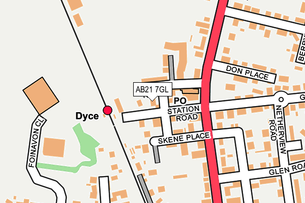 AB21 7GL map - OS OpenMap – Local (Ordnance Survey)