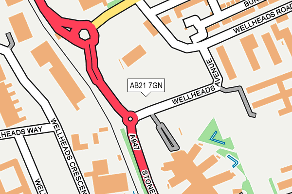 AB21 7GN map - OS OpenMap – Local (Ordnance Survey)