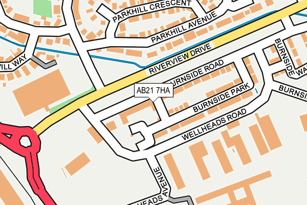 AB21 7HA map - OS OpenMap – Local (Ordnance Survey)