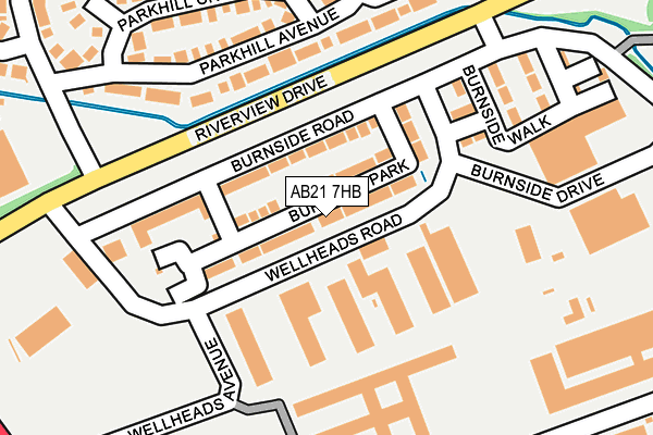 AB21 7HB map - OS OpenMap – Local (Ordnance Survey)