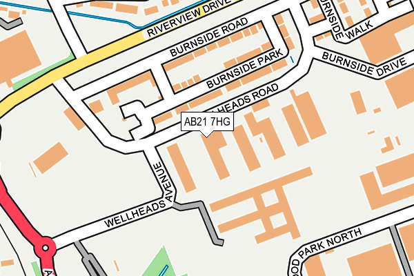 AB21 7HG map - OS OpenMap – Local (Ordnance Survey)