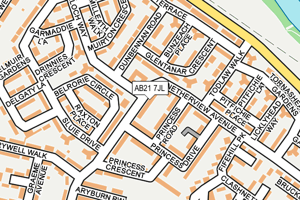 AB21 7JL map - OS OpenMap – Local (Ordnance Survey)