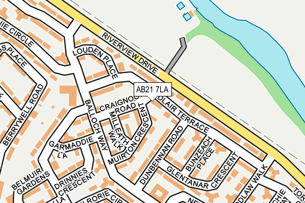 AB21 7LA map - OS OpenMap – Local (Ordnance Survey)