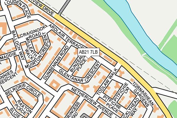 AB21 7LB map - OS OpenMap – Local (Ordnance Survey)