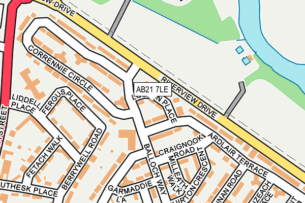 AB21 7LE map - OS OpenMap – Local (Ordnance Survey)