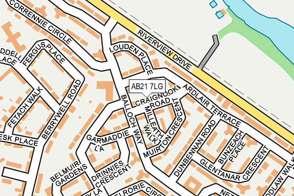 AB21 7LG map - OS OpenMap – Local (Ordnance Survey)