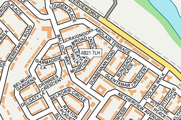 AB21 7LH map - OS OpenMap – Local (Ordnance Survey)