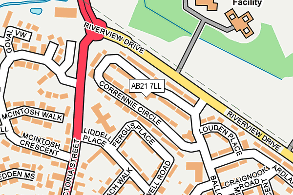 AB21 7LL map - OS OpenMap – Local (Ordnance Survey)