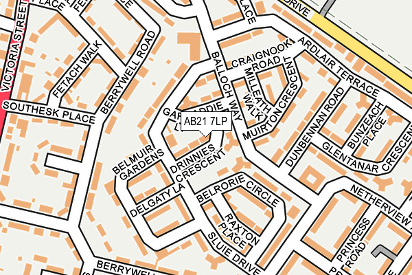 AB21 7LP map - OS OpenMap – Local (Ordnance Survey)