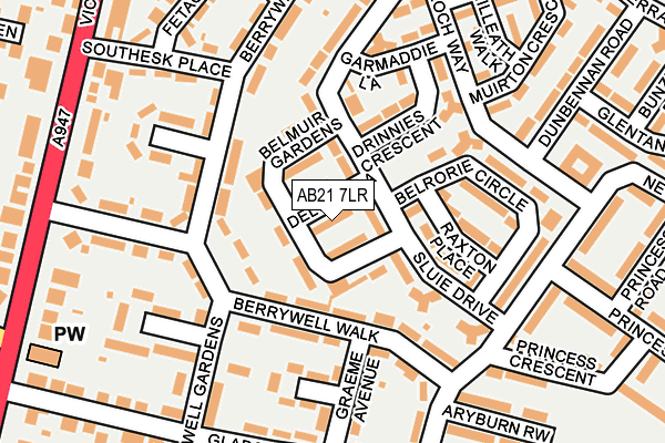 AB21 7LR map - OS OpenMap – Local (Ordnance Survey)