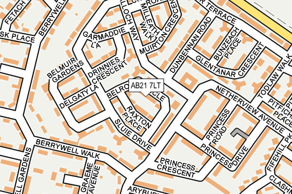 AB21 7LT map - OS OpenMap – Local (Ordnance Survey)