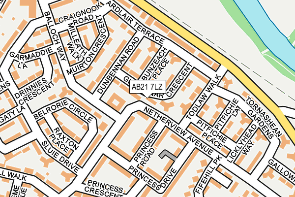 AB21 7LZ map - OS OpenMap – Local (Ordnance Survey)