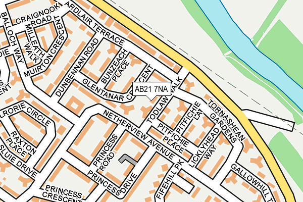 AB21 7NA map - OS OpenMap – Local (Ordnance Survey)