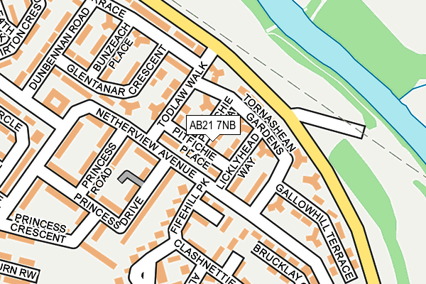AB21 7NB map - OS OpenMap – Local (Ordnance Survey)
