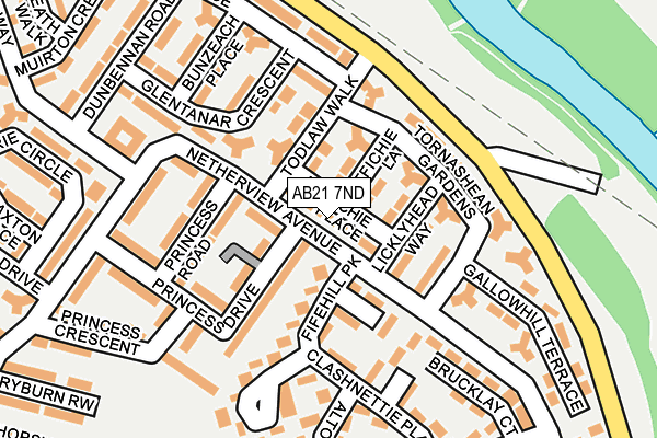 AB21 7ND map - OS OpenMap – Local (Ordnance Survey)
