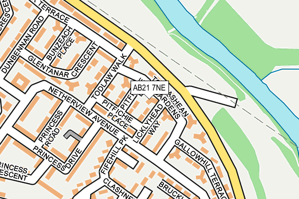 AB21 7NE map - OS OpenMap – Local (Ordnance Survey)