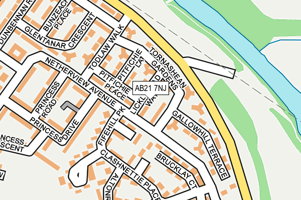 AB21 7NJ map - OS OpenMap – Local (Ordnance Survey)