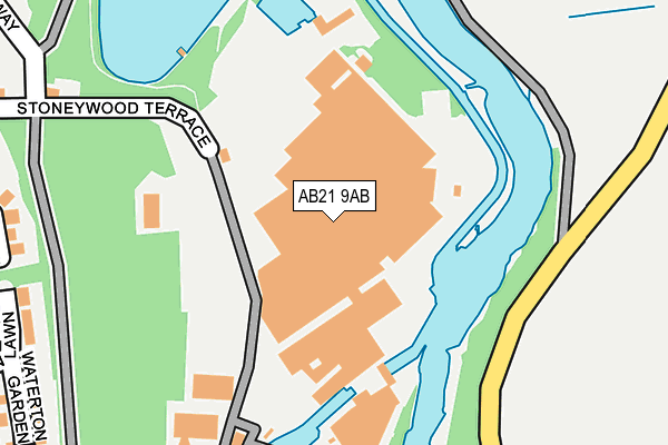 AB21 9AB map - OS OpenMap – Local (Ordnance Survey)