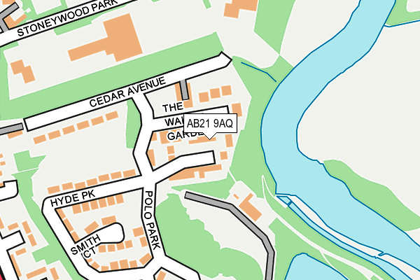 AB21 9AQ map - OS OpenMap – Local (Ordnance Survey)
