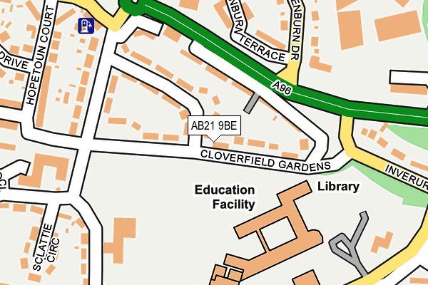 AB21 9BE map - OS OpenMap – Local (Ordnance Survey)