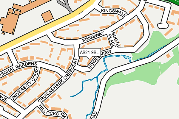 AB21 9BL map - OS OpenMap – Local (Ordnance Survey)