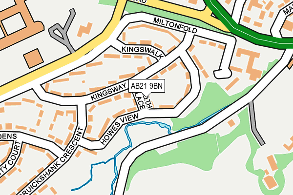 AB21 9BN map - OS OpenMap – Local (Ordnance Survey)