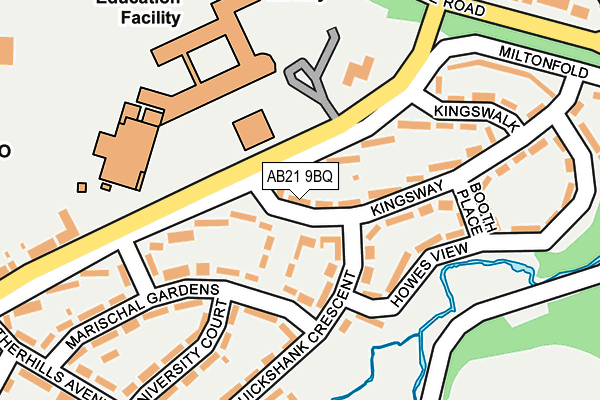 AB21 9BQ map - OS OpenMap – Local (Ordnance Survey)