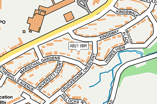 AB21 9BR map - OS OpenMap – Local (Ordnance Survey)