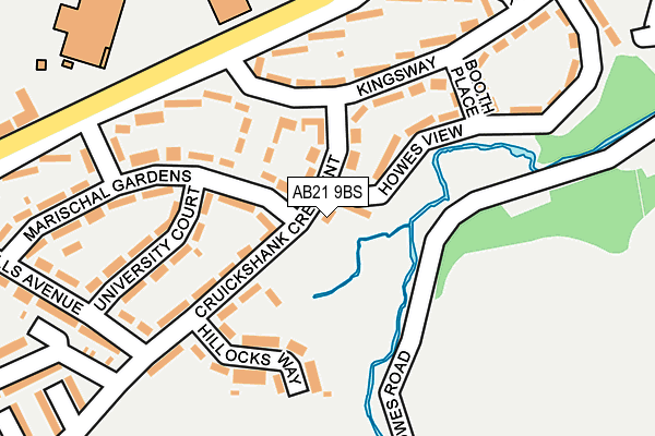 AB21 9BS map - OS OpenMap – Local (Ordnance Survey)