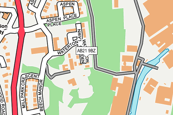 AB21 9BZ map - OS OpenMap – Local (Ordnance Survey)