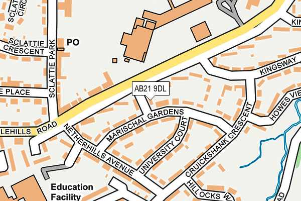 AB21 9DL map - OS OpenMap – Local (Ordnance Survey)