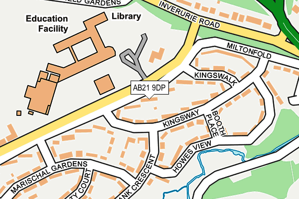 AB21 9DP map - OS OpenMap – Local (Ordnance Survey)