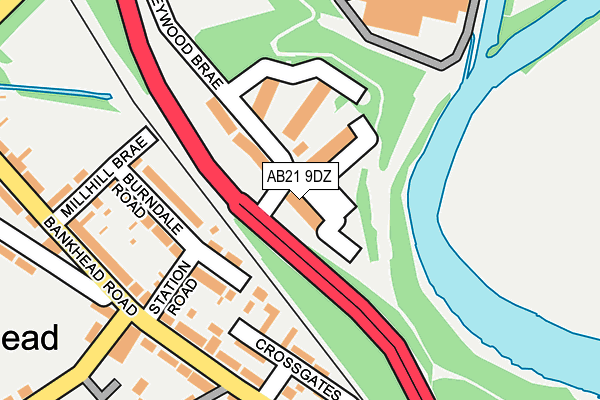 AB21 9DZ map - OS OpenMap – Local (Ordnance Survey)