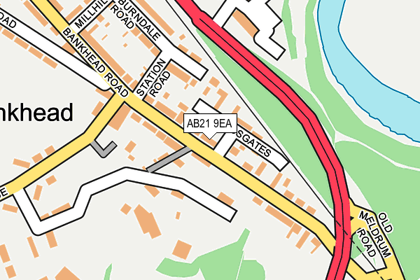 AB21 9EA map - OS OpenMap – Local (Ordnance Survey)