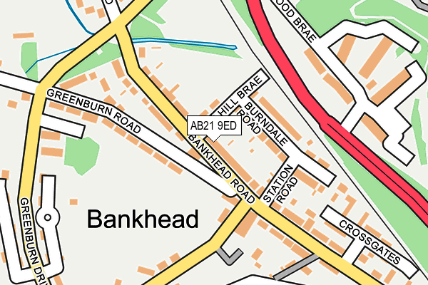 AB21 9ED map - OS OpenMap – Local (Ordnance Survey)
