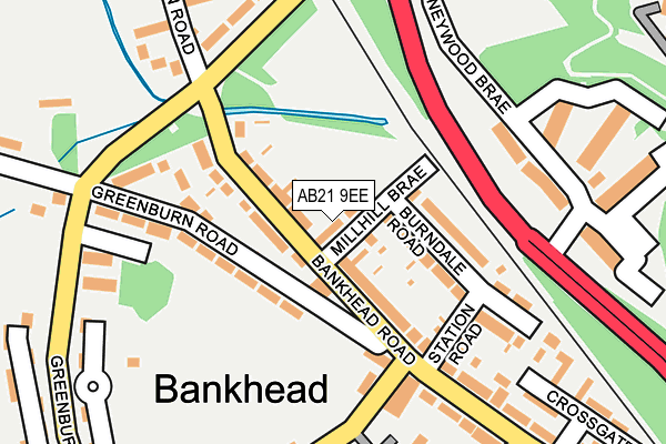 AB21 9EE map - OS OpenMap – Local (Ordnance Survey)