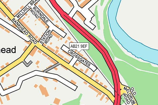 AB21 9EF map - OS OpenMap – Local (Ordnance Survey)