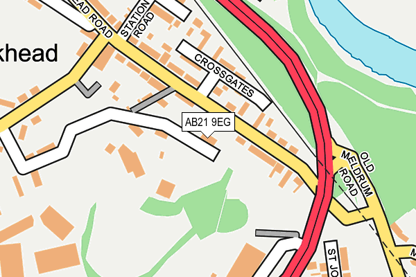 AB21 9EG map - OS OpenMap – Local (Ordnance Survey)