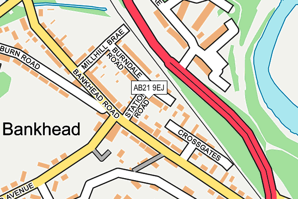 AB21 9EJ map - OS OpenMap – Local (Ordnance Survey)