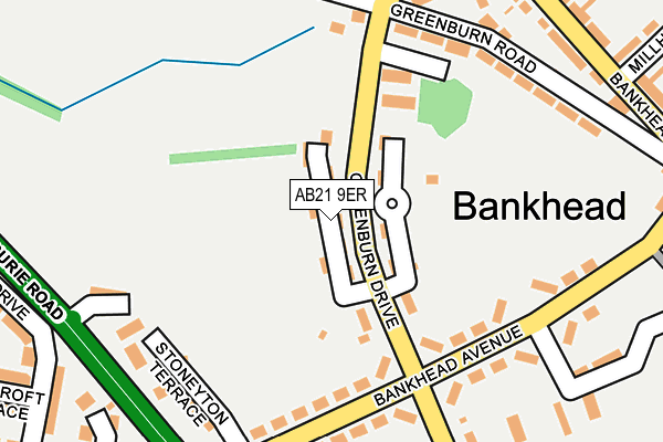 AB21 9ER map - OS OpenMap – Local (Ordnance Survey)