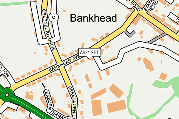 AB21 9ET map - OS OpenMap – Local (Ordnance Survey)