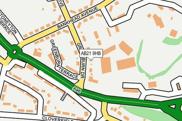 AB21 9HB map - OS OpenMap – Local (Ordnance Survey)