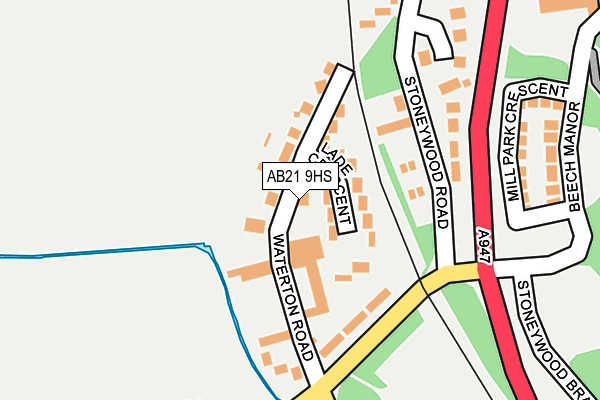 AB21 9HS map - OS OpenMap – Local (Ordnance Survey)