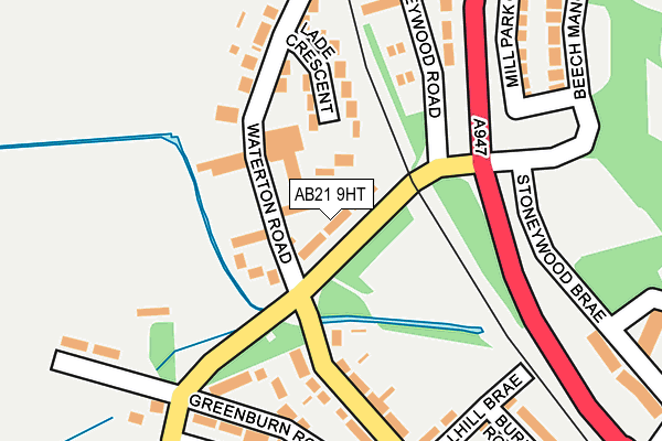 AB21 9HT map - OS OpenMap – Local (Ordnance Survey)