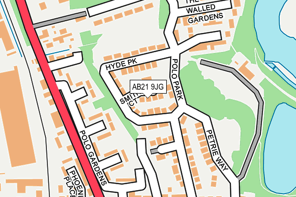 AB21 9JG map - OS OpenMap – Local (Ordnance Survey)