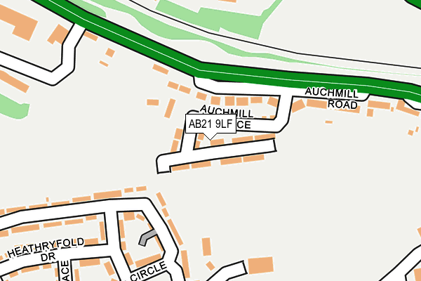 AB21 9LF map - OS OpenMap – Local (Ordnance Survey)